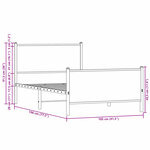 vidaXL Cadre de lit en métal sans matelas chêne sonoma 100x190 cm