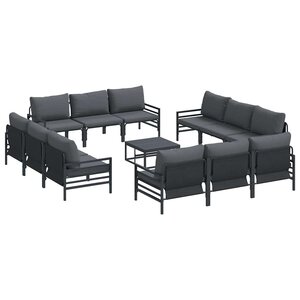 vidaXL Ensemble de canapé de jardin 13 Pièces Anthracite Acier