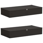 vidaXL Boîte de rangement 2 Pièces Anthracite 100 x 50 x 18 cm