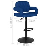 vidaXL Tabourets de bar lot de 2 bleu tissu