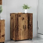 vidaXL Cabinet de salle de bain avec porte Bois ancien 60 x 35 x 80 cm