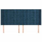 vidaXL Tête de lit avec oreilles Bleu foncé 183x16x118/128 cm Velours
