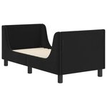 vidaXL Cadre de lit pour tout-petit avec tête de lit Noir 70 x 140 cm