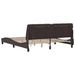 vidaXL Cadre de lit avec LED sans matelas marron foncé 180x200cm tissu