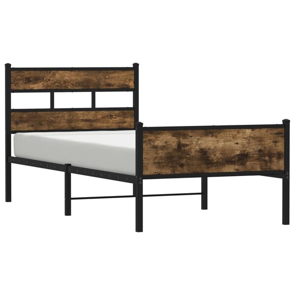 vidaXL Cadre de lit sans matelas chêne fumé 80x200cm bois d'ingénierie