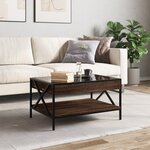 vidaXL Table basse avec LED infini chêne marron 70x50x38 cm