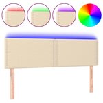 vidaXL Tête de lit à LED Crème 144x5x78/88 cm Tissu