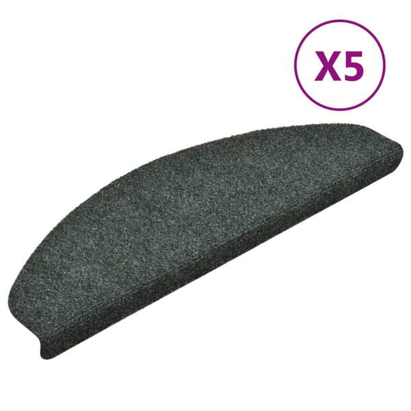 vidaXL Tapis autoadhésifs de marches 5 Pièces Vert 65x21x4 cm Aiguilleté