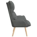 Fauteuil Relaxant vidaXL en Tissu Gris Foncé
