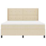 vidaXL Lit à ressort LED avec matelas Crème 180 x 200 cm tissu