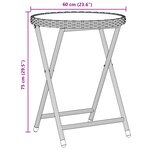 Ensemble de Bistro de Jardin 3 Pièces avec Coussins Gris en Rattan Poly