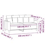 vidaXL Canapé à 2 places Taupe 140 cm Tissu