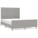 vidaXL Cadre de lit avec tête de lit Gris clair 140x200 cm