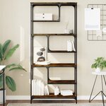 vidaXL Bibliothèque chêne fumé 81x36x176 cm bois d'ingénierie