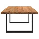 vidaXL Table à manger marron clair bois de chêne massif rectangulaire