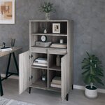 vidaXL Buffet haut Sonoma gris 60x36x110 cm Bois d'ingénierie