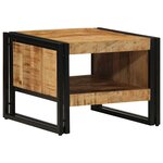 vidaXL Table basse 50x50x38 cm bois de manguier massif brut