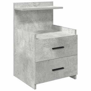 vidaXL Table de chevet avec 2 tiroirs Gris béton 40 x 36 5 x 62 cm