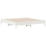 vidaXL Lit bibliothèque sans matelas blanc 200x200 cm bois pin massif