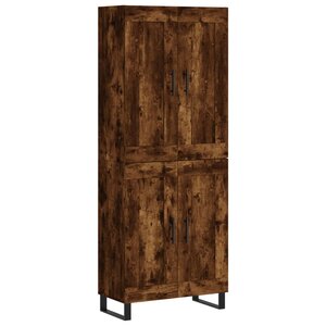 vidaXL Buffet haut Chêne fumé 69 5x34x180 cm Bois d'ingénierie