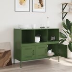 vidaXL Buffet vert olive 100 5x39x79 cm acier