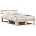 vidaXL Cadre de lit Marron 135 x 190 cm Bois de pin massif
