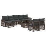 vidaXL Ensemble de canapé de jardin 10 Pièces Gris et Gris foncé