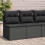 vidaXL Salon de jardin avec coussins 2 Pièces noir résine tressée acacia