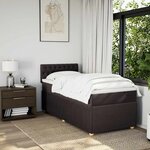 vidaXL Sommier à lattes de lit avec matelas Marron foncé 100x200 cm