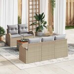vidaXL Ensemble de canapé de jardin 6 Pièces beige et gris clair
