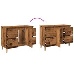 vidaXL Armoire d'évier vieux bois 80x33x60 cm bois d'ingénierie