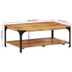 vidaXL Table basse 2 niveaux 100x55x38cm bois manguier massif et acier