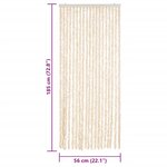 vidaXL Rideau anti-mouches beige et blanc 56x185 cm chenille