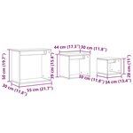 Ensemble de 3 tables gigognes vidaXL en chêne noir stratifié