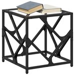 vidaXL Table basse avec dessus en verre transparent 40x40x41 cm acier