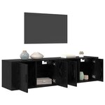 vidaXL Ensemble de meuble TV mural 2 Pièces Chêne noir 80 x 34 5 x 40 cm