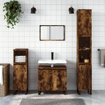 vidaXL Armoire de bain chêne fumé 30x30x190 cm bois d'ingénierie