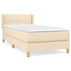 vidaXL Sommier à lattes de lit avec matelas Crème 80x200 cm Tissu