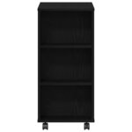 vidaXL Armoire de rangement avec roue Chêne noir 60 x 35 x 75 cm
