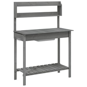 vidaXL Table de rempotage avec évier gris bois massif de de sapin