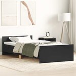 vidaXL Cadre de lit sans matelas noir 100x200 cm bois d'ingénierie