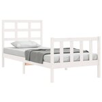 vidaXL Cadre de lit sans matelas blanc bois de pin massif