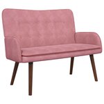 vidaXL Sofa 2 places Rose 115 x 61 x 87 cm Velours (V)