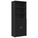 vidaXL Armoire de rangement noir 70x42 5x225 cm bois d'ingénierie