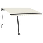 vidaXL Auvent automatique avec capteur de vent et LED 300x250 cm Crème