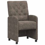 vidaXL Chaises de Salle à Manger avec Roues 2 Pièces Gris foncé