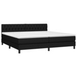 vidaXL Sommier à lattes de lit et matelas et LED Noir 200x200 cm Tissu