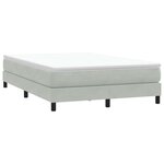 vidaXL Sommier à lattes de lit et matelas gris clair 140x210cm velours