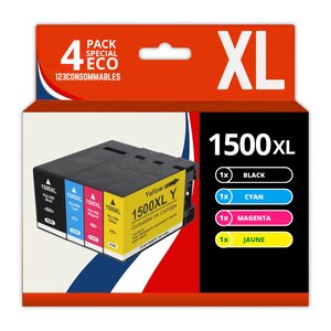 PGI-1500XL - Pack 4 cartouches compatibles Canon Maxify MB2150 MB2350 MB2750