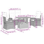 vidaXL Ensemble à manger de jardin 4 Pièces avec coussins noir